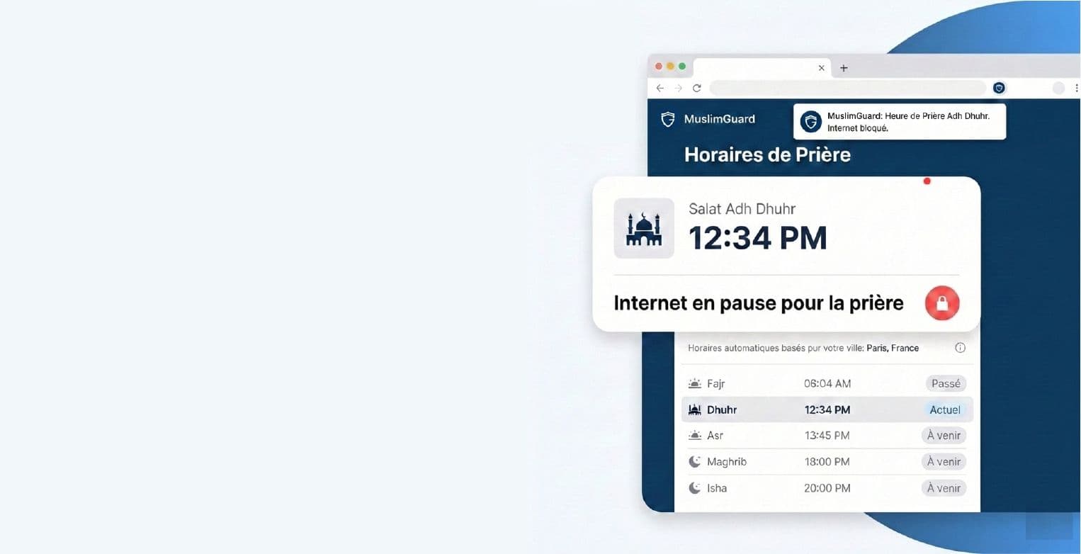 Blocage automatique pendant les heures de prière
